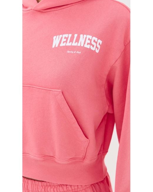 Sporty & Rich Pink Wellness Ivy Cropped Hoodie