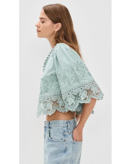 Sea Blue Iyla Soutache Top