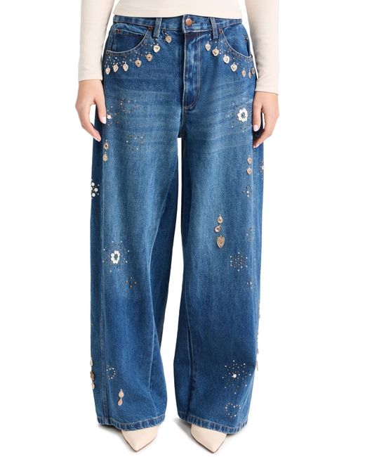 Sea Blue Betina Beaded Jeans