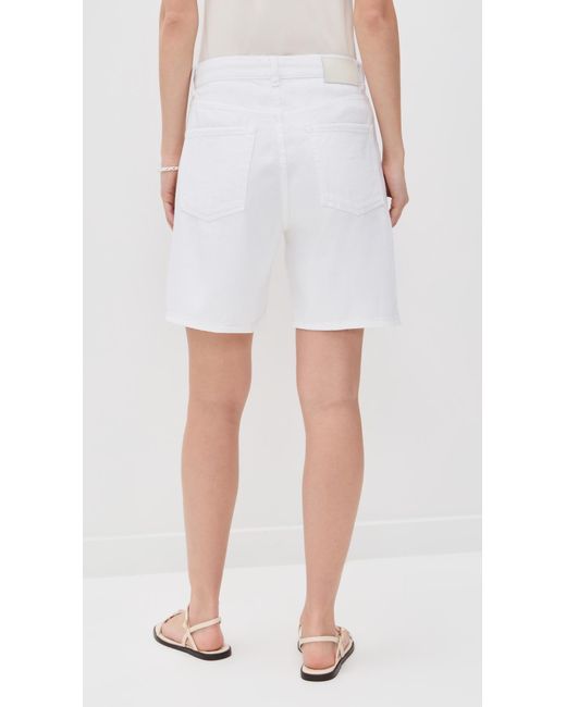 DL1961 White Aura Taylor Drawstring Denim Shorts