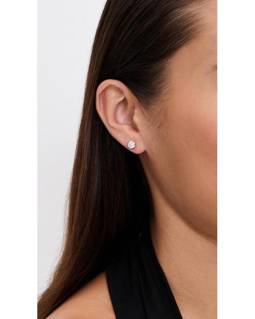Shashi White Solitaire Bezel Stud Earrings