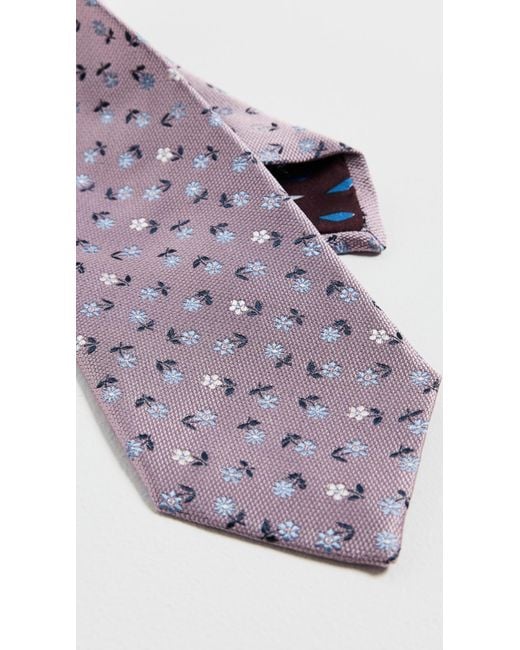 Paul Smith White Daisy Silk Tie for men