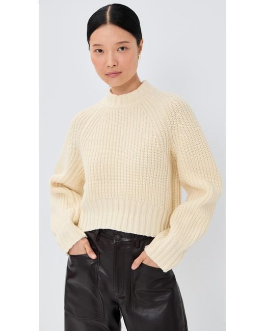 Co. Natural Cropped Crew Neck Pullover