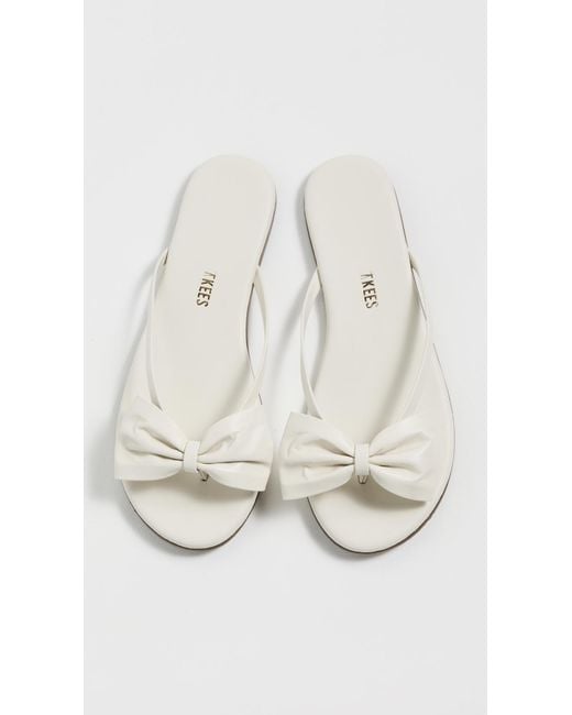 TKEES Black Lily Oversized Bow Flip Flops