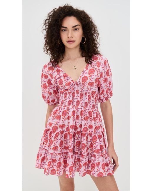 Saylor Red Greyson Batik Mini Dress