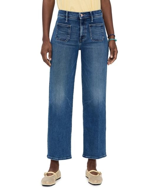 Mother Blue Patch Pocket Maven Ankle Jeans Let's Split
