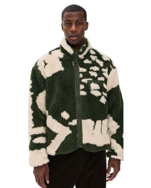 Obey Shaggy Sherpa Jacket in Black for Men | Lyst