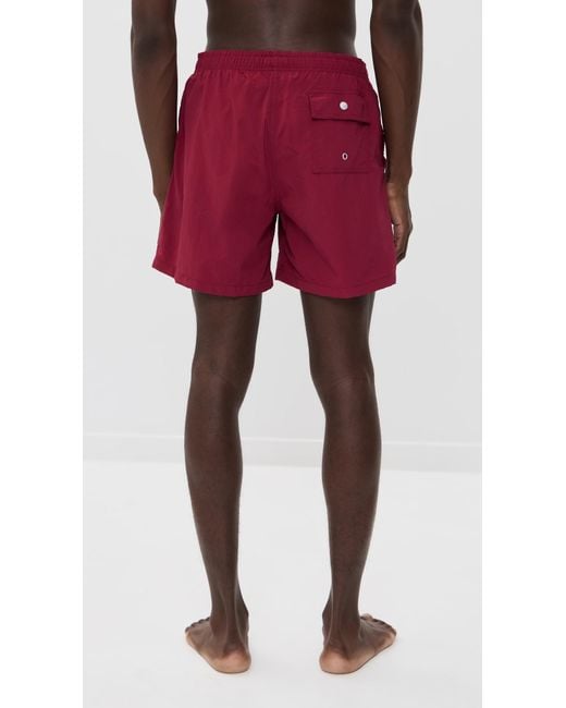 Bather Red Solid Swim Trunks 5 for men