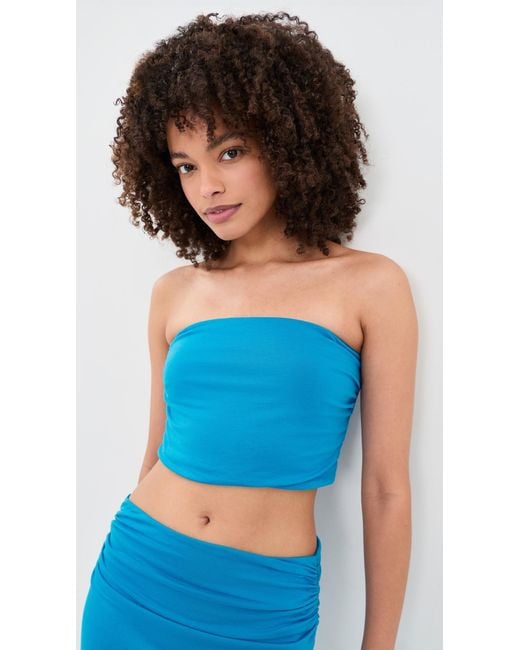 Ramy Brook Blue Solid Raya Top