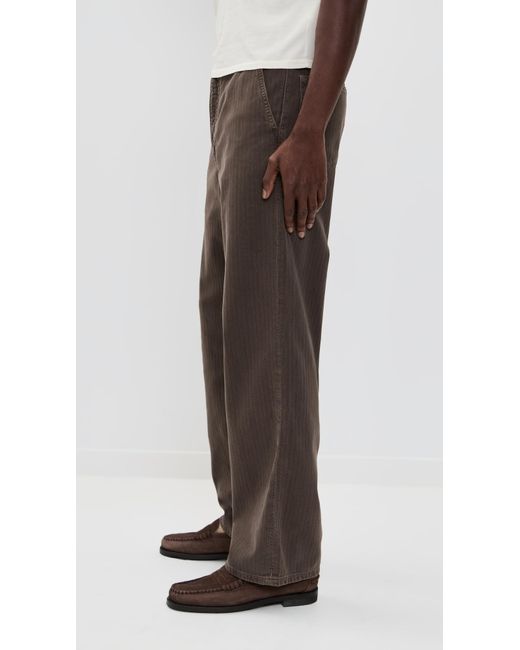 Jeanerica Black Genua Straight Loose Leg Chino Trousers for men