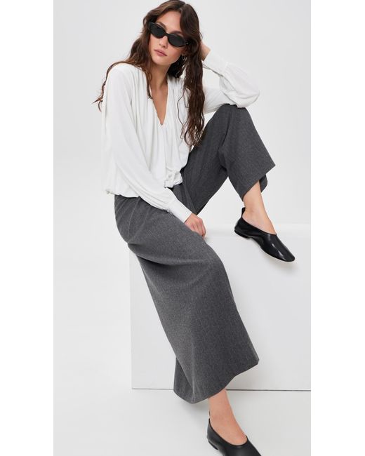 Vince White V Neck Bubble Top