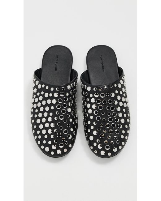 Tory Burch Black Studded Mules