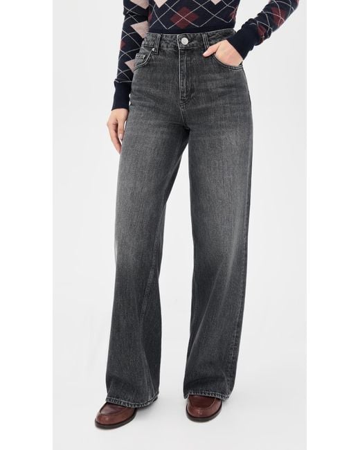 ALIGNE Black Loose Wide Jeans