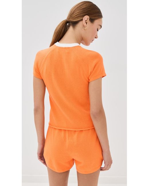 Le Bos Orange Ringer Tee