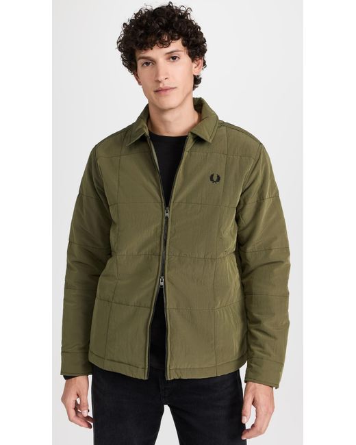 Fred Perry Green Quited Overshirt for men