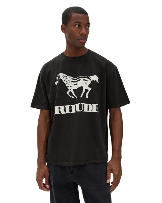 Rhude Black Dinero Tee for men