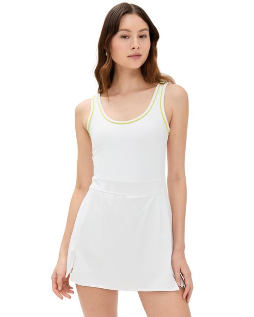 Splits59 White Martina Rigor Dress With Piping