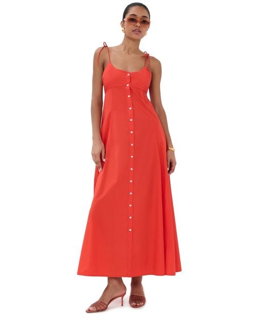 Rosie Assoulin Red High Garden Maxi Dress