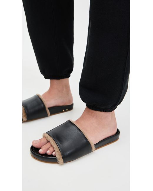 Beek Black Gallito Shearling Sandals