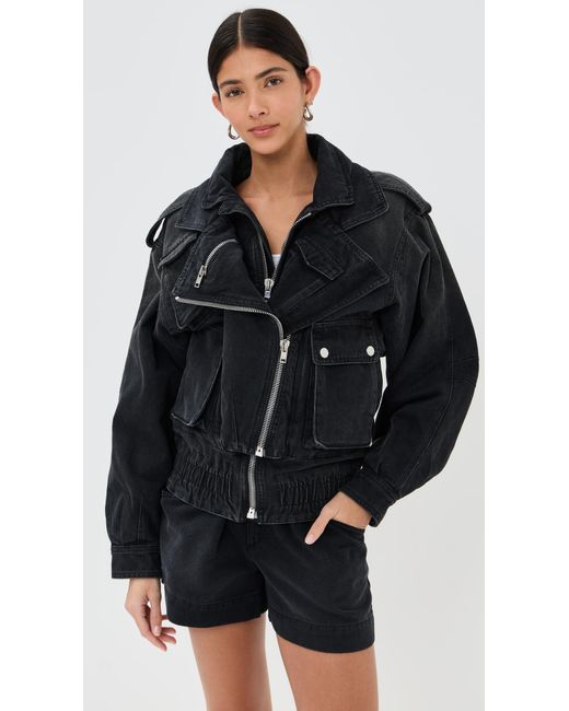 Isabel Marant Black Aneli Bomber Jacket