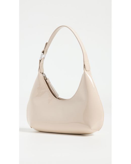 By Far White Baby Amber Oatmilk Patent Leather Bag
