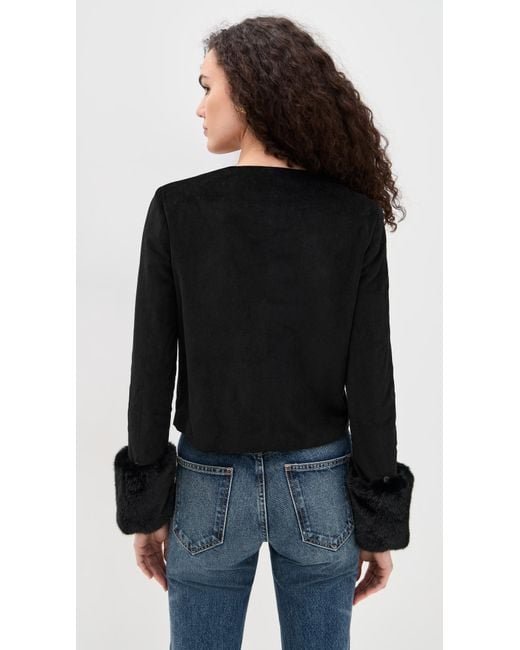 Wayf Black Fur Trim Jacket