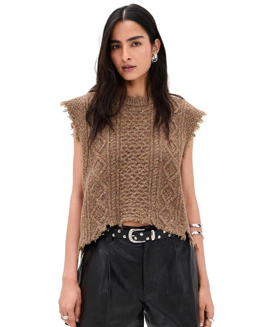 R13 Black Boyfriend Cable Sweater Vest