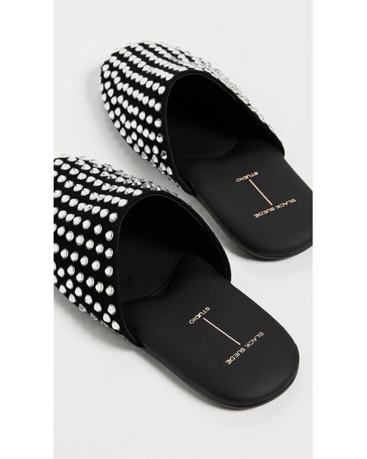 Black Suede Studio Black Shiloh Slide Mules