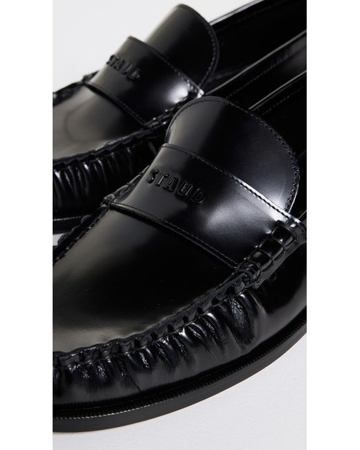 Staud Black Loulou Loafers
