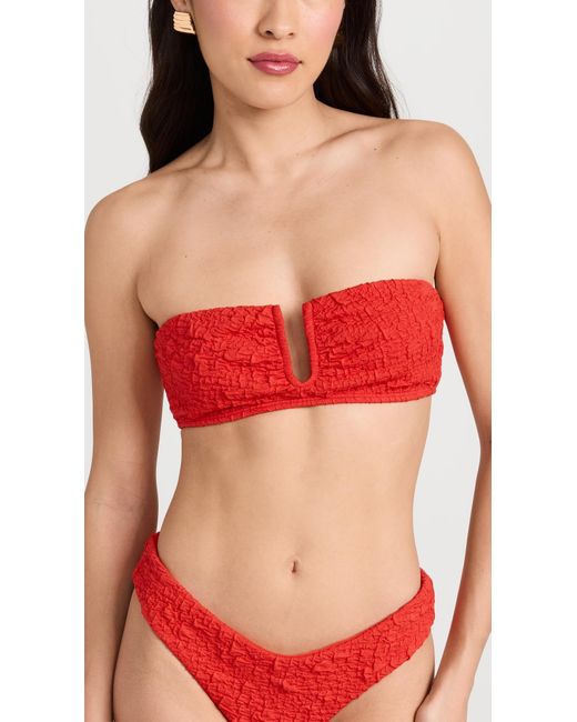 Mara Hoffman Red Ara Hoffan Cruz Bikini Top