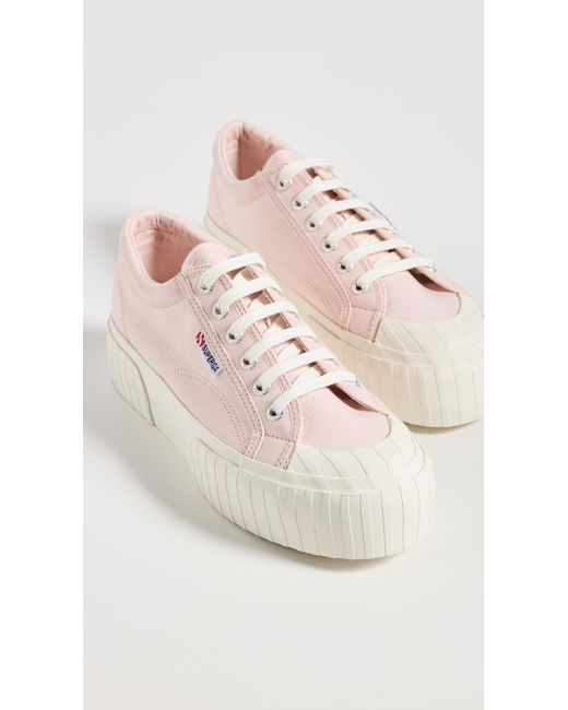 Superga Pink 2631 Stripe Platform Sneakers 7
