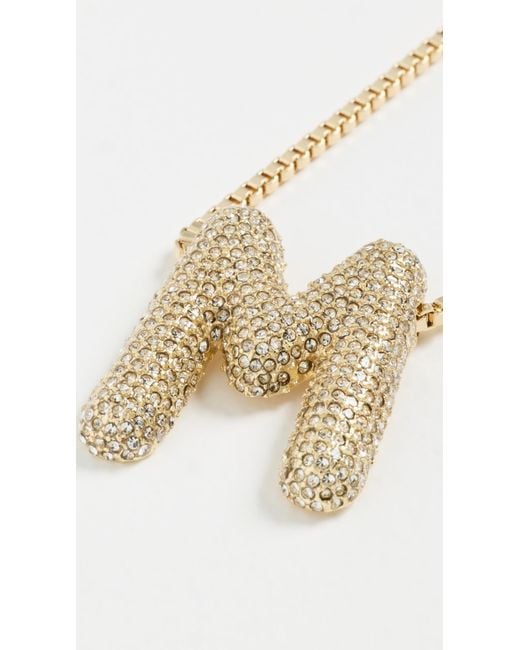 BaubleBar White Pave Bubble Initial Necklace