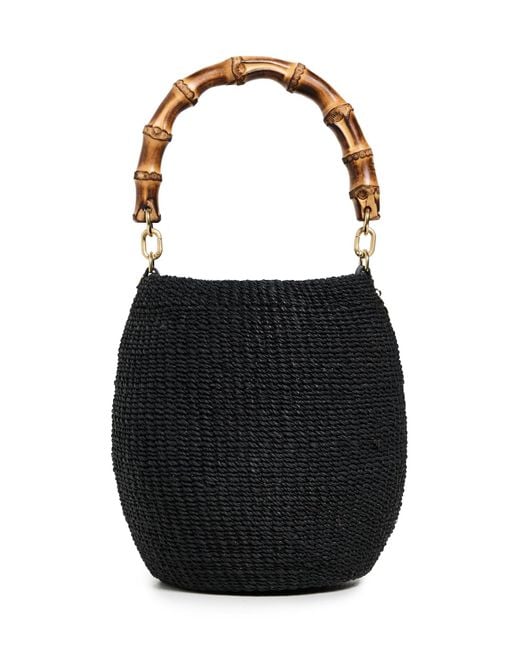 Clare V. Black Pot De Miel With Bamboo Handle Top
