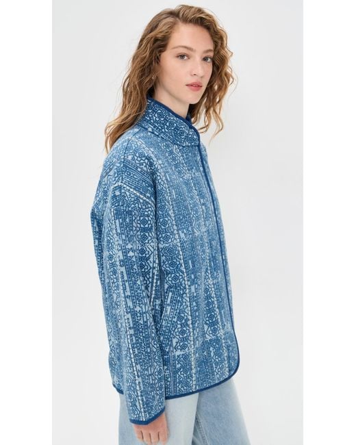 Faherty Brand Blue Quilted Patchwork Jacket