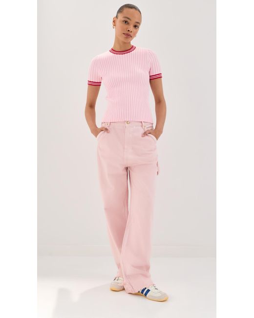 Le Bos Pink Ringer Tee