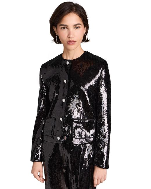 Theory Pocket Crop Jacket in Black Lyst