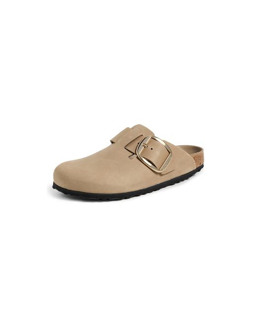 Birkenstock White Boston Big Buckle Clogs