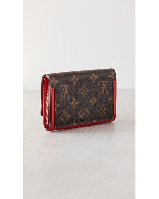 Louis Vuitton Red Mono Flower Clemence Wallet