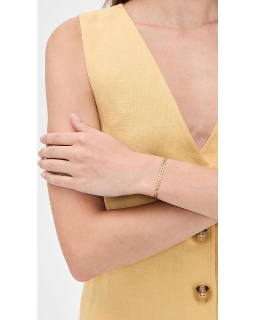 ISA GRUTMAN White 14K Cuban Chain Bracelet
