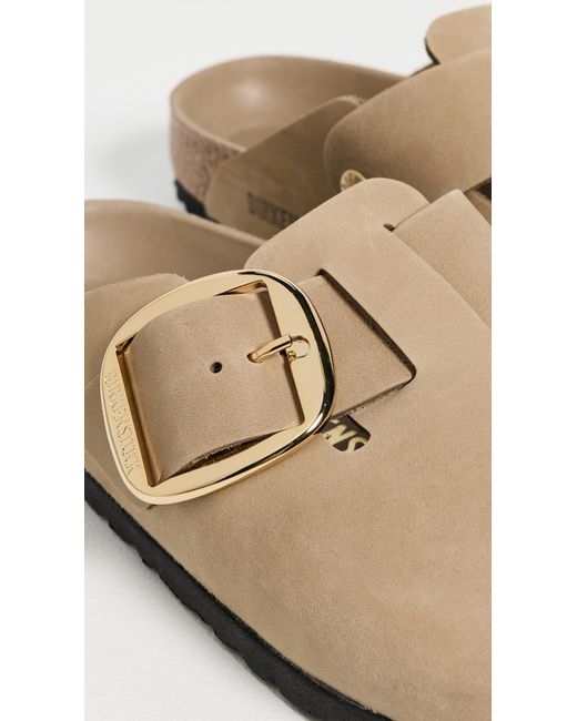 Birkenstock White Boston Big Buckle Clogs