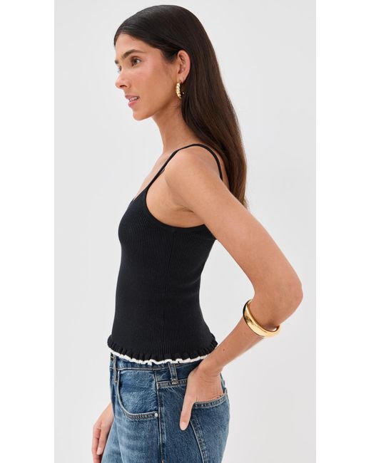 Le Bos Black Ribbed Tank