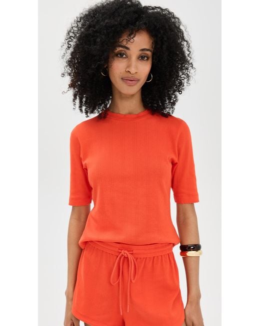 Le Bos Red Ada Pointelle Tee