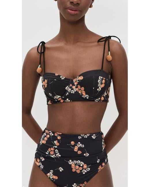 Sea Black Cerise Cherry Bustier Swim Top