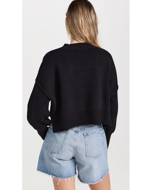 Free People Black Free Peope Eay Treet Crop Puover Weater Back X