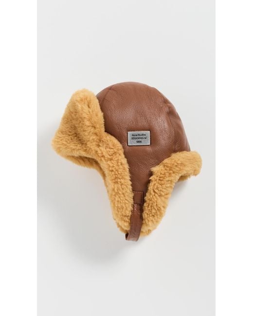 Acne Multicolor Belmet Shearling Snap Hat