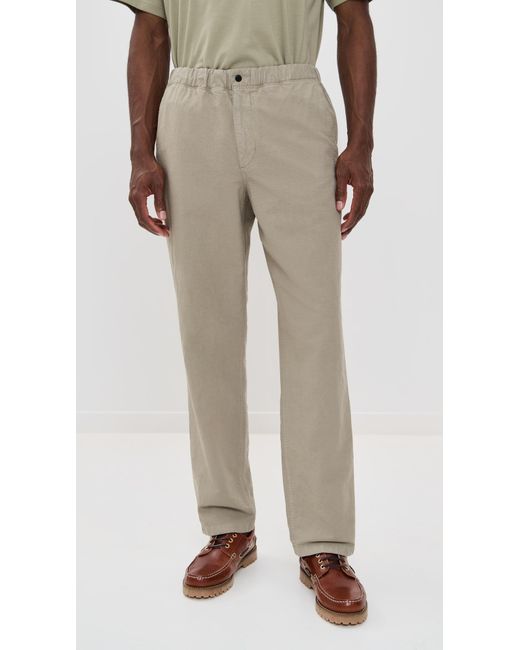 Norse Projects Natural Ezra Relaxed Cotton Linen Trousers for men