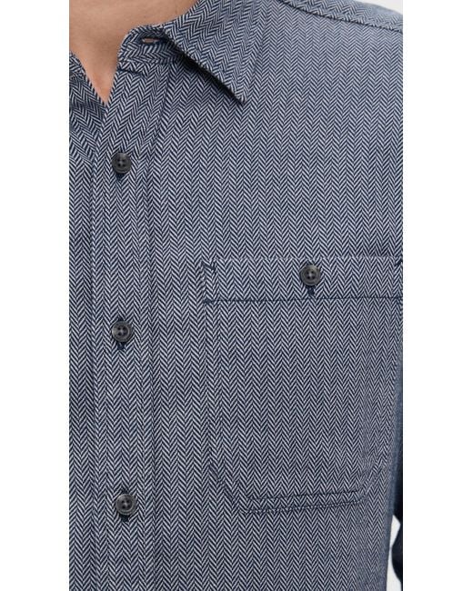 Fair Harbor Blue Seaside Lightweight Flannel for men