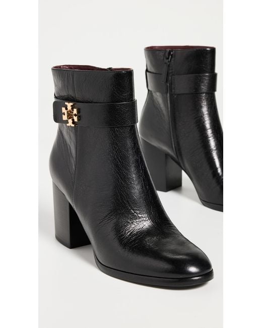 Tory Burch Black 80 Mm T-Lock Heeled Ankle Boots (Perfect) Boots