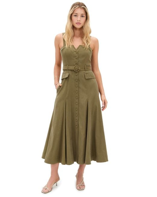 green dress brown belt 1940s 40s Fabulous Green Dress with Matching Belt / Medium