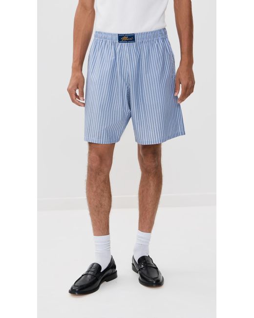 Marni Blue Striped Pull On Shorts 7.75 for men